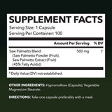 Información del suplemento Havasu Nutrition saw palmetto 500 mg, 100 cápsulas