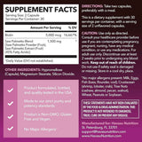Tabla nutricional del suplemento Havasu Nutrition Saw Palmetto y Biotina 5000 mcg 60 cápsulas