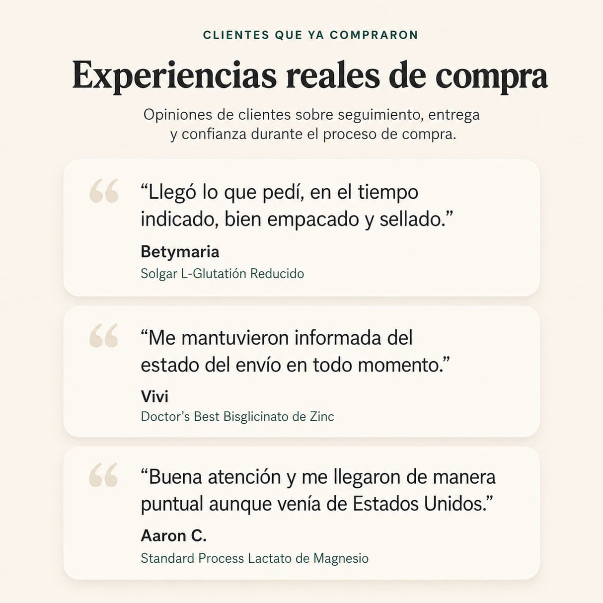 Imagen con reseñas reales de clientes sobre su experiencia de compra en Haz Tu Pedido, destacando seguimiento del envío, entrega puntual, empaque seguro y confianza durante el proceso.