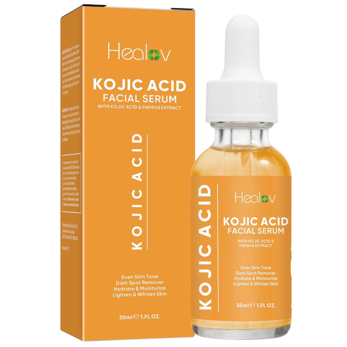 Frasco de suplemento Healov Ácido Kójico Facial Serum 30 ml líquido