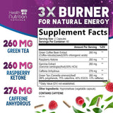 Tabla nutricional del suplemento Health Nutrition Naturals Extracto de Té Verde EGCG 1300 mg 60 cápsulas