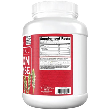 Tabla nutricional del suplemento Health Plus Cáscara de Psyllium polvo 48 oz (1.36 kg)