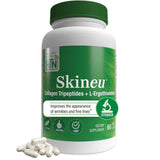 Frasco frontal de Health Thru Nutrition Skinue con colágeno marino y L-ergotioneína, 60 cápsulas
