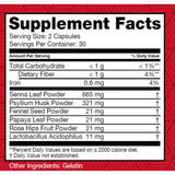 Tabla nutricional del suplemento HealthPlus Super Colon Cleanse 60 cápsulas