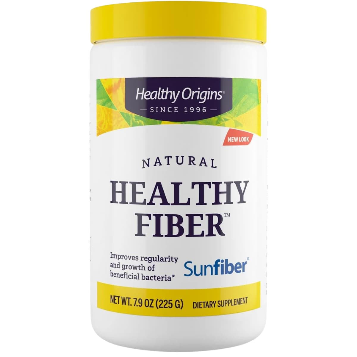 Frasco de suplemento Healthy Origins Fibra de Goma Guar Parcialmente Hidrolizada 225 g