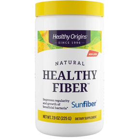 Frasco de suplemento Healthy Origins Fibra de Goma Guar Parcialmente Hidrolizada 225 g