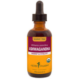Frasco de suplemento Herb Pharm Ashwagandha sin alcohol 60 ml