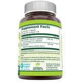 Tabla nutricional del suplemento Herbal Secrets Complejo de Saw Palmetto 1200 mg 120 cápsulas