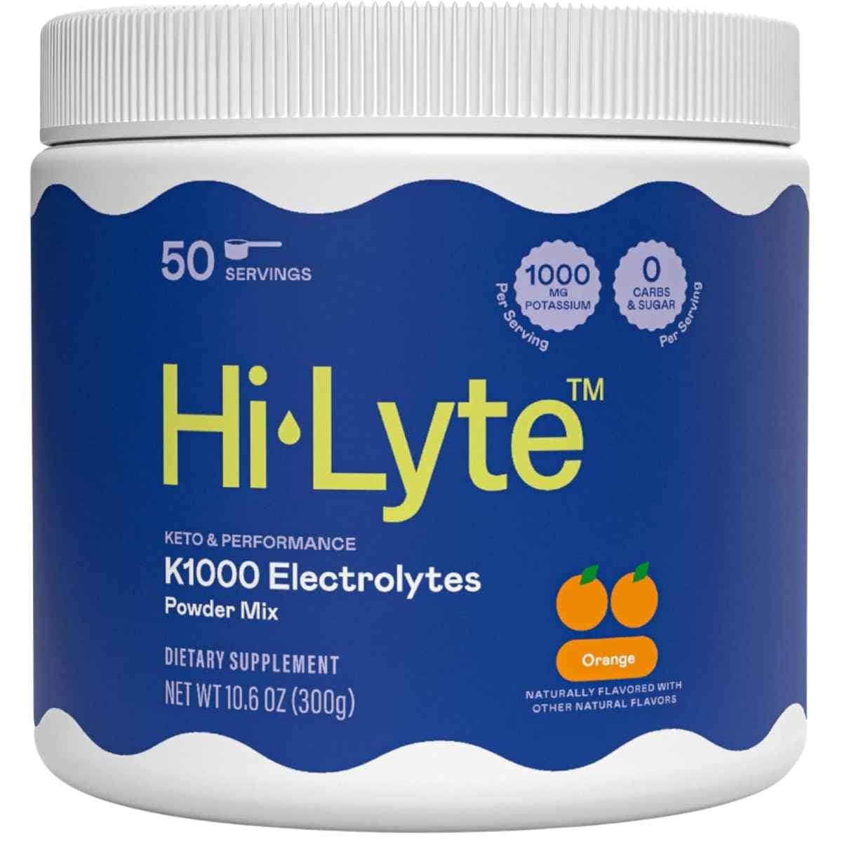 Frasco de suplemento Hi-Lyte K1000 Electrolitos naranja 50 porciones