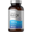 Frasco de suplemento Horbaach Aceite de Krill Antártico 1000 mg 300 cápsulas blandas