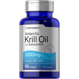 Frasco de suplemento Horbaach Aceite de Krill Antártico 2000 mg 60 cápsulas blandas