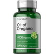 Frasco de suplemento Horbäach Aceite de Orégano 4000 mg 300 cápsulas blandas