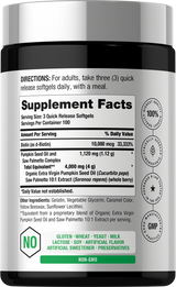 Panel de información del suplemento de Horbäach Aceite de semilla de calabaza con Saw Palmetto