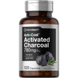 Frasco de suplemento Horbaach Carbón Activado 780 mg 120 cápsulas