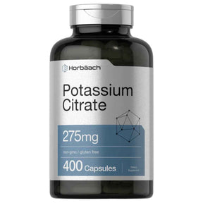 Frasco de suplemento Horbaach Citrato de Potasio 400 cápsulas