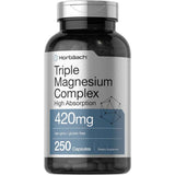 Horbäach complejo triple de magnesio 420 mg, frasco de 250 cápsulas, vista frontal