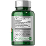 Tabla nutricional del suplemento Horbaach Cúrcuma Curcumina 2000 mg 90 cápsulas