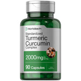 Frasco de suplemento Horbaach Cúrcuma Curcumina 2000 mg 90 cápsulas