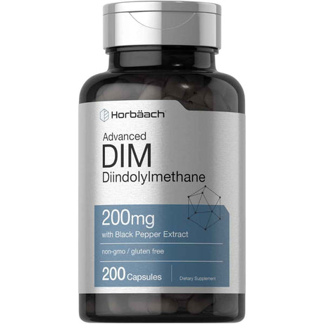 Frasco de suplemento Horbaach DIM 200 cápsulas