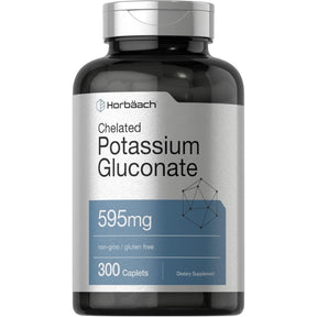 Horbäach gluconato de potasio, 99 mg de potasio por tableta, frasco de 300 tabletas