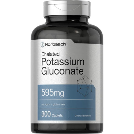 Horbäach gluconato de potasio, 99 mg de potasio por tableta, frasco de 300 tabletas