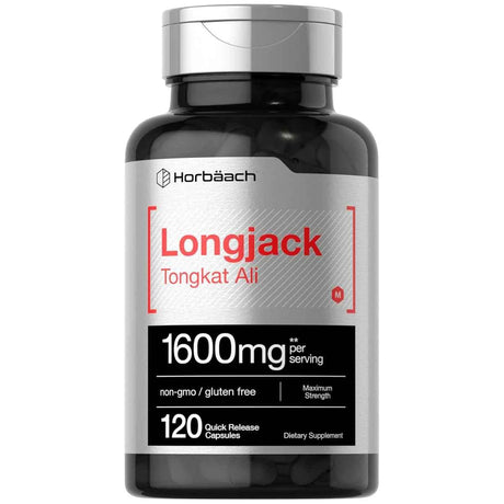 Frasco de suplemento Horbaach Longjack Tongkat Ali 120 cápsula