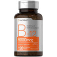 Frasco de suplemento Horbäach Metilcobalamina B-12 Bayas 120 tabletas
