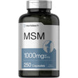 Frasco de suplemento Horbäach MSM 250 cápsulas