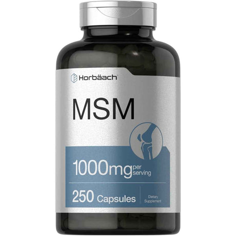 Frasco de suplemento Horbäach MSM 250 cápsulas