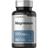 Frasco frontal de Horbäach óxido de magnesio 500 mg por porción, 180 tabletas recubiertas