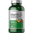 Frasco frontal de Horbaach vitamina C 1000 mg con bioflavonoides y escaramujo, presentación de 250 cápsulas.