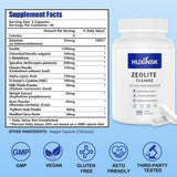 Tabla nutricional del suplemento HUXINSK Zeolita Cleanse 120 cápsulas
