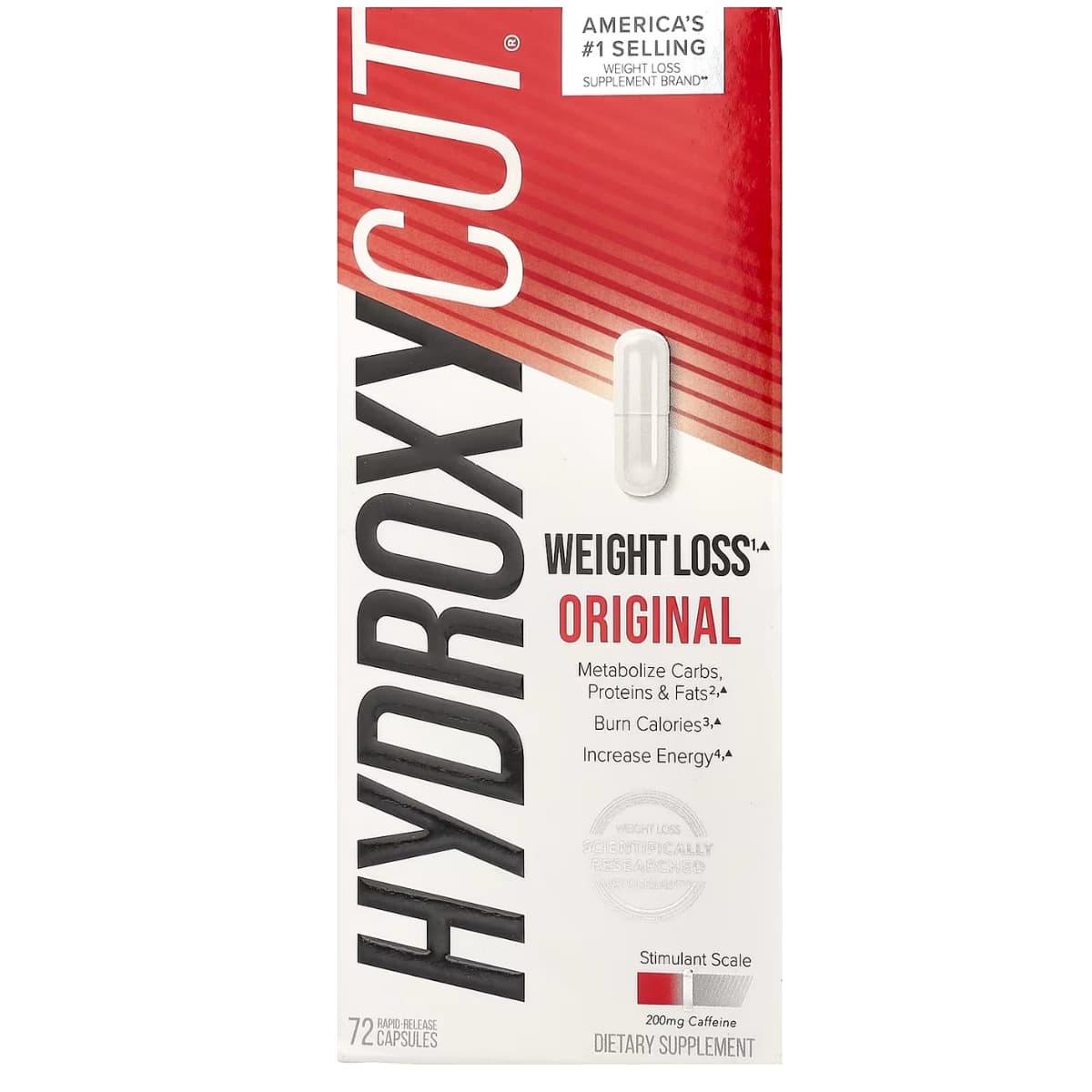 Caja de suplemento Hydroxycut Original 72 cápsulas