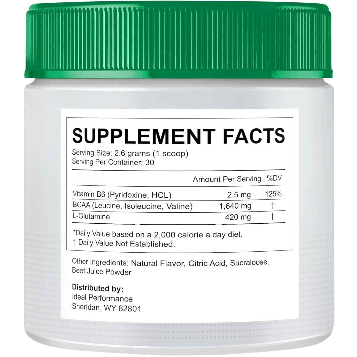 Tabla nutricional del suplemento Ideal Performance Tónico Corporal Esbelto 78 g (30 Porciones)