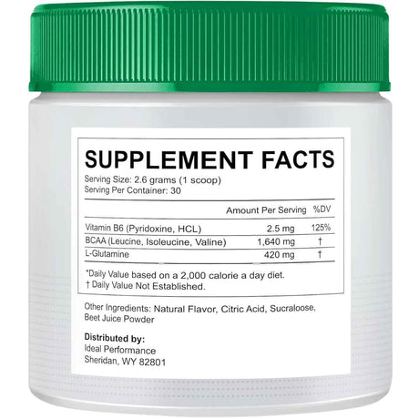 Tabla nutricional del suplemento Ideal Performance Tónico Corporal Esbelto 78 g (30 Porciones)