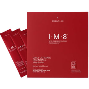 Caja de suplemento I.M.8 Daily Ultimate Essentials Acai y Bayas Mixtas 30 sobres
