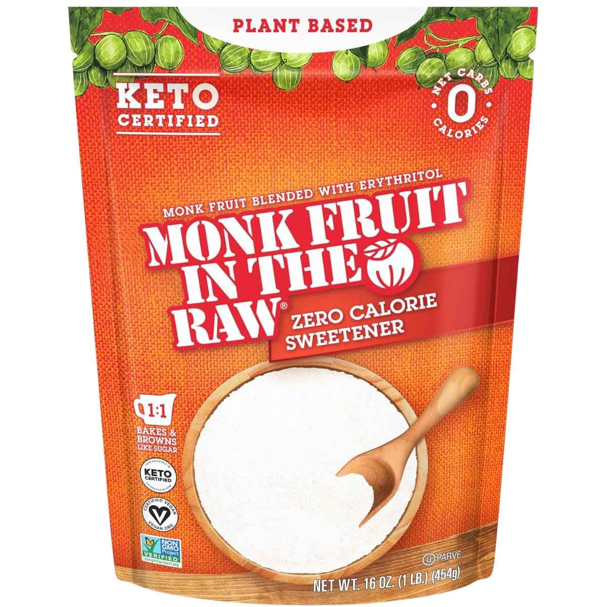 Bolsa de suplemento In The Raw Fruta del Monje Edulcorante en Polvo 1 lb