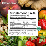 Información nutricional de la Vitamina líquida D3 K2 10000 iu y 200 mcg - Raw Science