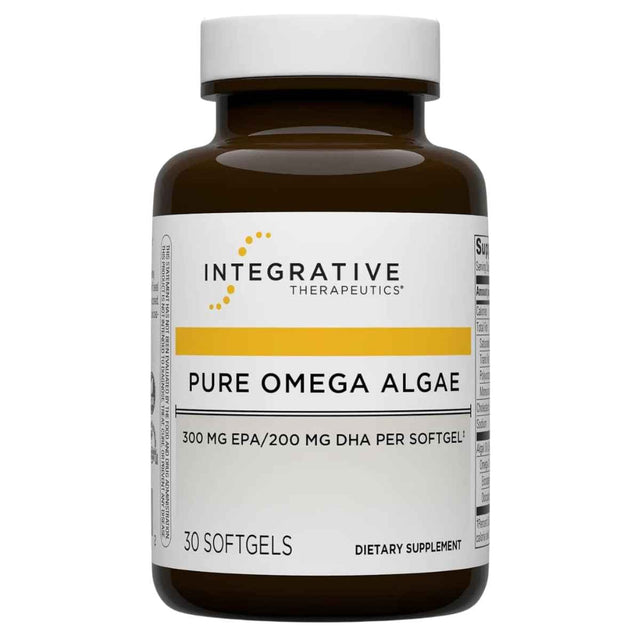 Integrative Therapeutics Pure Omega Algae 300 mg EPA y 200 mg DHA 30 cápsulas blandas frontal
