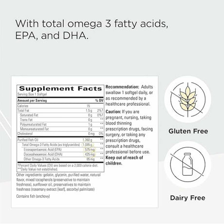 Información del suplemento Integrative Therapeutics Pure Omega Ultra HP omega 3 90 cápsulas blandas