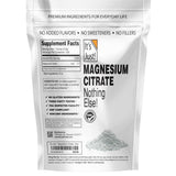 Tabla nutricional del suplemento It's Just! Citrato de Magnesio 15 oz