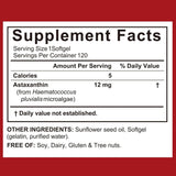 Información del suplemento de ITSDAWN astaxantina 12 mg, 120 cápsulas blandas