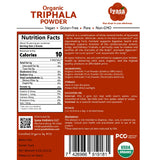 Tabla nutricional del suplemento Iyasa Holistics Triphala Orgánica en Polvo 113 g