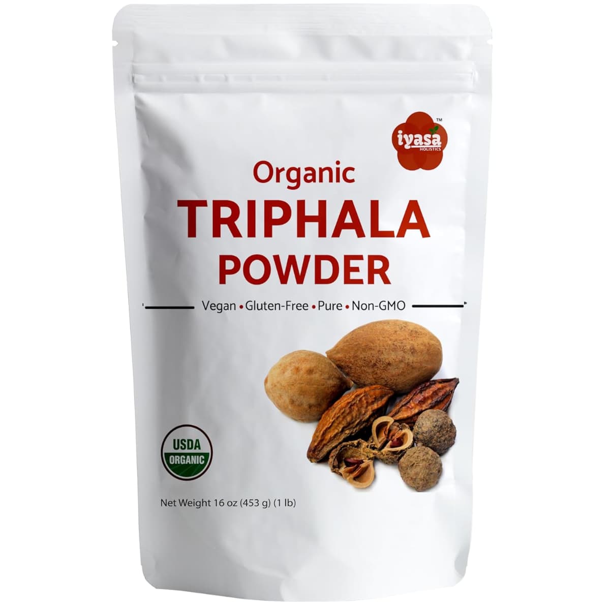 Bolsa  de suplemento Iyasa Holistics Triphala Orgánica en Polvo 453 g