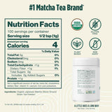 Tabla nutricional del suplemento Jade Leaf Matcha Ceremonial 100% Puro Polvo 100 g