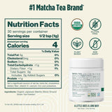 Tabla nutricional del suplemento Jade Leaf Matcha Ceremonial 100% Puro Polvo 30 g