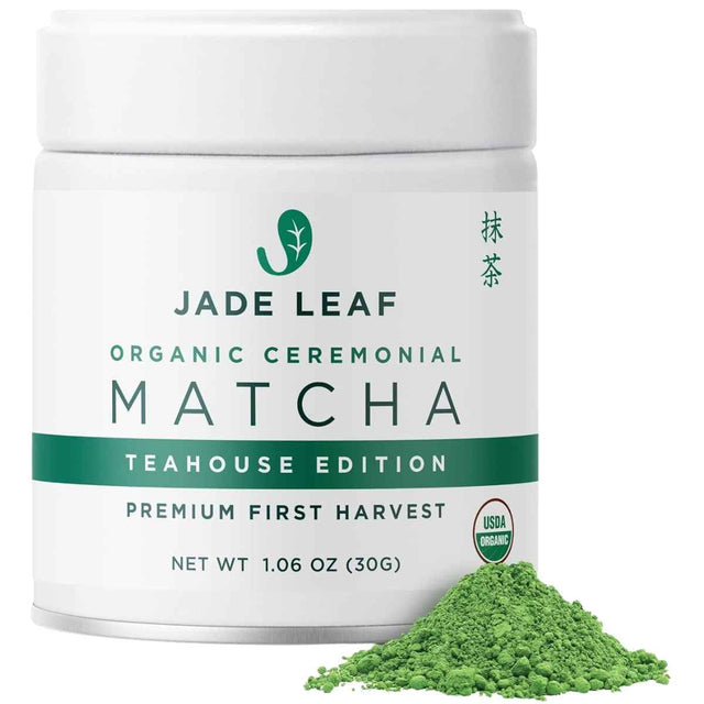 Frasco de suplemento Jade Leaf Matcha Ceremonial 100% Puro Polvo 30 g