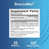 Información del suplemento Jarrow Formulas BroccoMax brócoli 35 mg 120 cápsulas vegetales