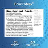Información del suplemento Jarrow Formulas BroccoMax brócoli 35 mg 60 cápsulas vegetales