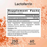 Jarrow Formulas Lactoferrin - Información nutricional y porciones por cápsula